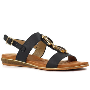 Darcy | Flat Sandal | Black