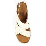 Bethany | Flat Leather Sandal | Beige