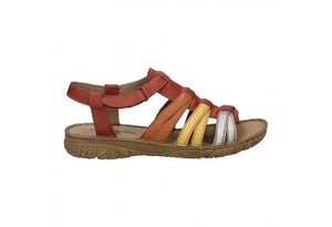 Ivy 02 | Leather Sandal | Red-Multi