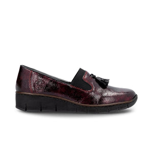 Rieker 53751 Patent Shoe | Burgundy Red