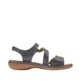 Leather Flat Sandal 659C7-00 | Black