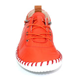 St Ives Leather Plimsoll | Orange