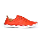 St Ives Leather Plimsoll | Orange