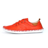 St Ives Leather Plimsoll | Orange