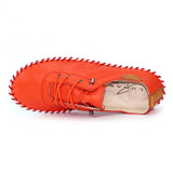 St Ives Leather Plimsoll | Orange