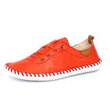 St Ives Leather Plimsoll | Orange